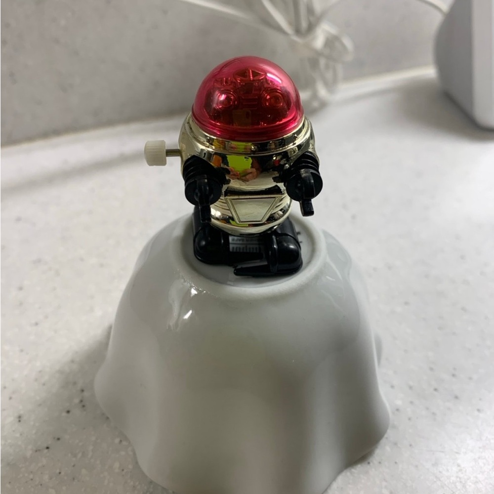 Vintage 1977 Tomy Rascals Wind Up Walking Toy Robot Works Red Black Rare
